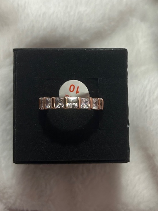 Bomb Party Jewelry - Bomb Party Eternity Ring Princess Cut on Rose Gold Tone NEW